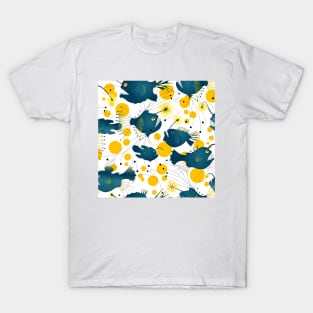 Angler fish - blue/yellow T-Shirt